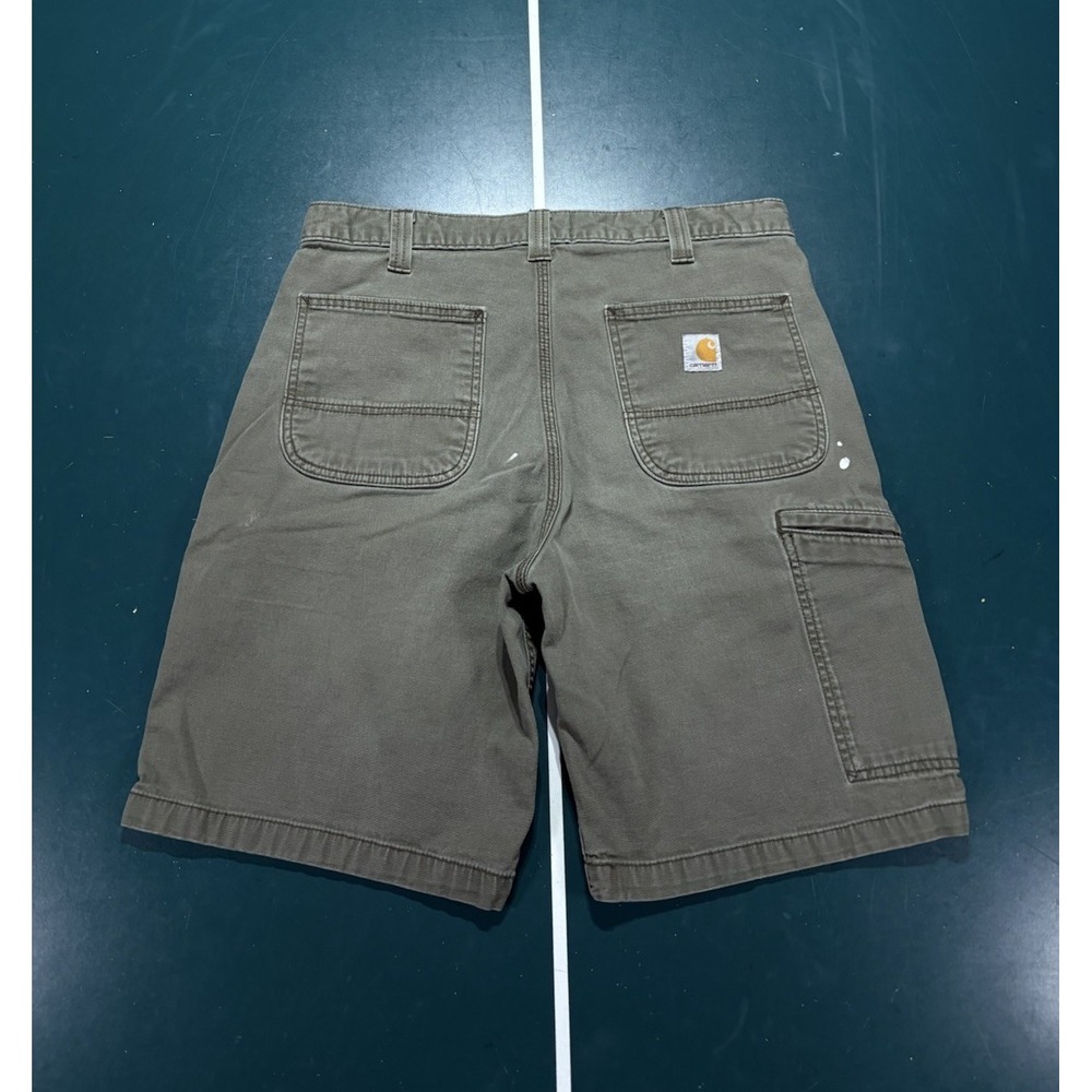 Carhartt Rugged Flex Relaxed Fit Canvas Work Shorts Mens 34 Faded Light Brown